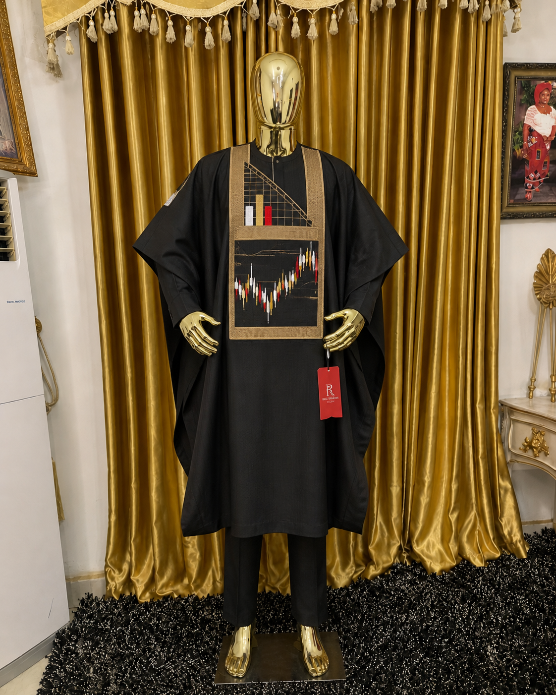 Red Fashion prestige native evening outfit